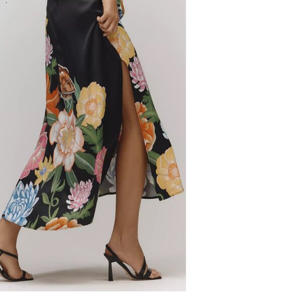 By Anthropologie Sleeveless Linen Blend Maxi Dress size L new with tag black - Picture 4 of 6